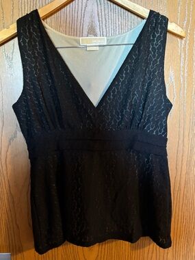 MICHAEL Michael Kors Women’s Black Lace V-Neck Tank Top